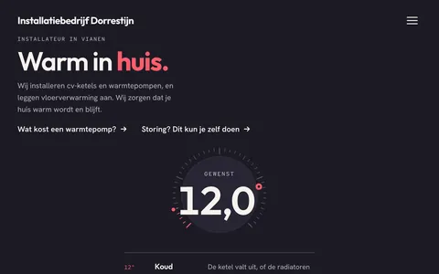 installateur.desitesmid.nl: een thermostaat op 12 graden