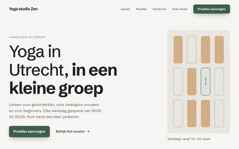 Voorbeeldsite Yogastudio